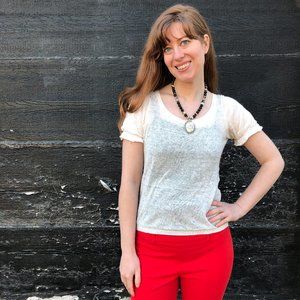 White Reformation Knit Short Sleeve Top